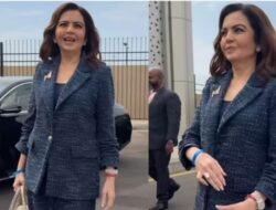 Nita Ambani Stuns at IPL Auction 2025 in a Chic Tweed Pantsuit